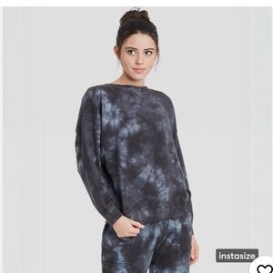 Reversible French terry open back  twist sweatshirt size small